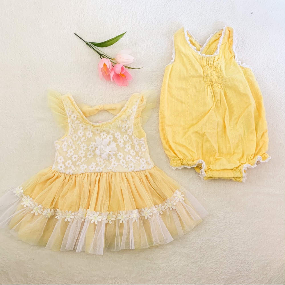 Baby Girl Yellow Sundress and Romper | 3-6 Months